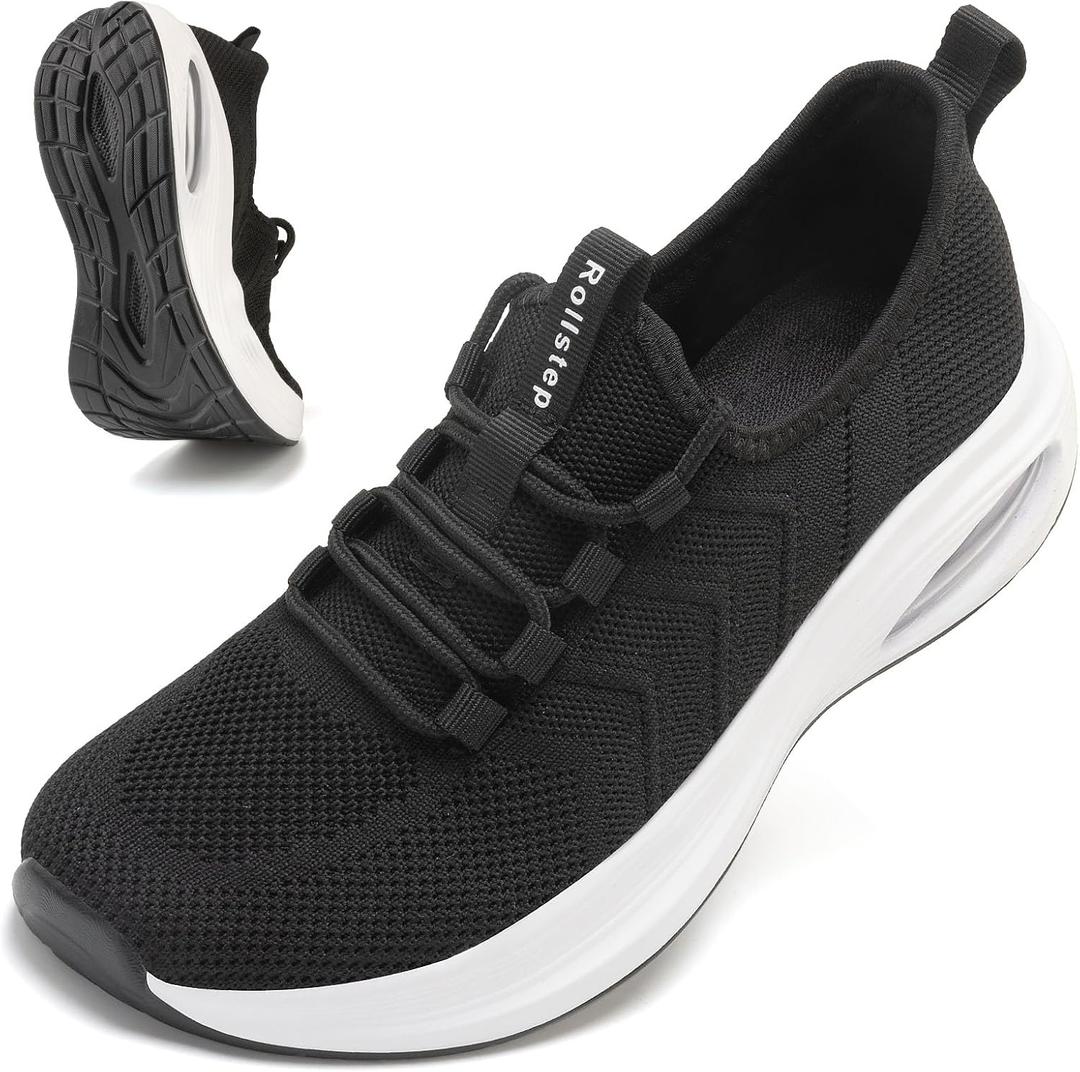 Wide Toe Box Shoes Women Extra Wide Width Sneakers Air Cushion Road Running Shoes Ultra Light Tennis Gym Workout Training Shoes Breathable Walking Shoes with Arch Support Size 40