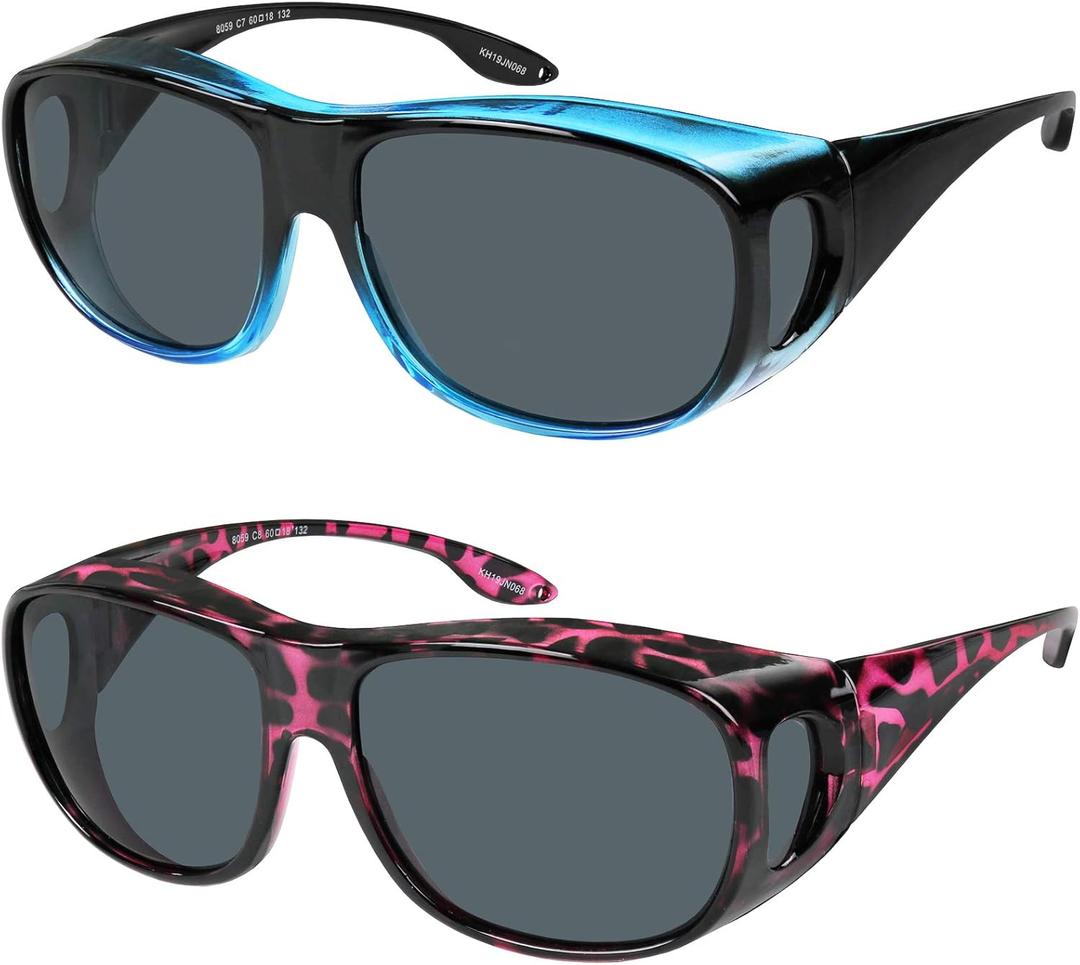 Fit Over Wrap Sunglasses Polarized Lens Wear Over Eyeglasses 100% UV Protection for Men and Women