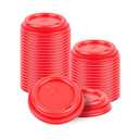 Restaurantware Plastic Coffee Cup Lid Pack of 23 Spill-Resistant 3.62 x 3.62 Inches Disposable Drink Cover, Vented Secure Fit Red Cup Lid for Hot Beverages