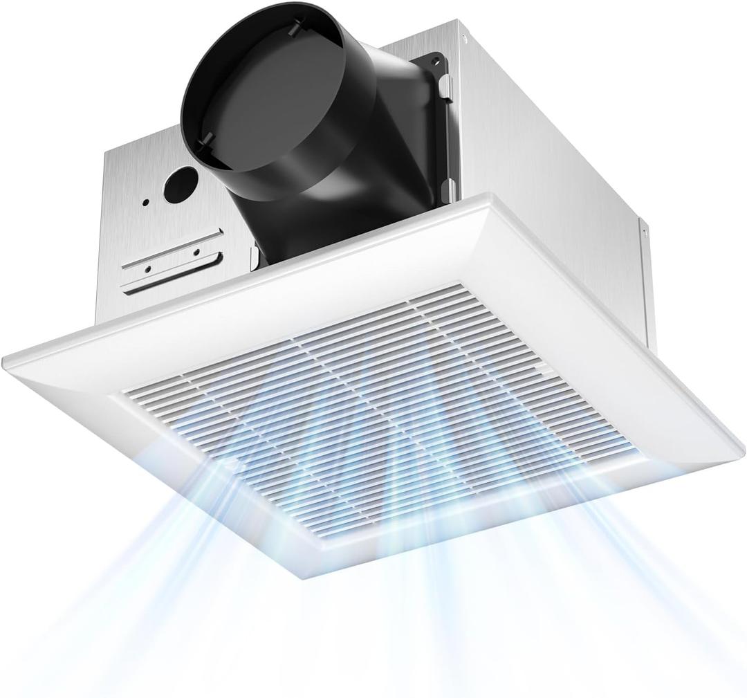 Amico Bathroom Exhaust Fan, 1.0 Sones, 110 CFM, Low Noise, Household Bath Ventilation Fans, Ceiling Mounted, No Attic Access Needed, Easy to Install- ETL & FCC Certified