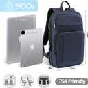 Backpack for Men Slim & Expandable Travel Laptop Backpack with USB Charging Port Water Resistant Anti-Theft Business Backpack Fits 17.3In Laptop for Commute Work College with Small Bag (Navy Blue)