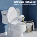 SAMODRA Raised Toilet Seat Riser, White, 3 Inch High Elevated Toilet Seat for Seniors, Soft Close, Easy Install & Clean (Elongated)