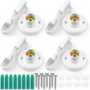 4 Pcs Light Socket with Cord Bulb Base E26/ E27 Lamp Base Desktop 9.84 ft Include Screw Light Holder Replacement Bulb Socket with On/Off Switch Hanging Cord Extension