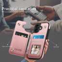 DJDUCK Designed for iPhone 17 Case Wallet with Card Holder, [Magnetic Clasp Cover] [RFID Blocking Leather Protection] Shockproof Women Men Cases 6.3 Inch for Apple 17 Rose Gold