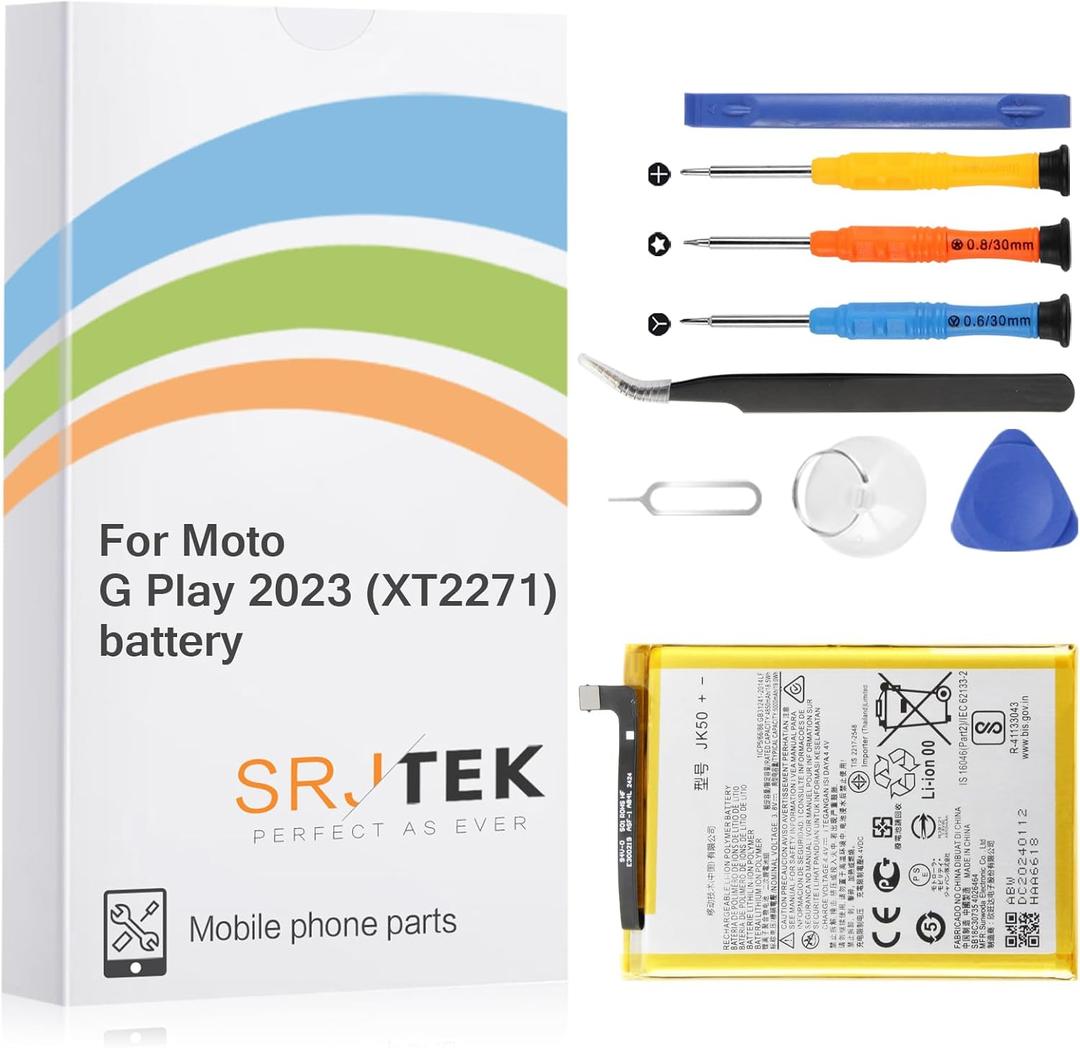 [2025 New Upgraded] OEM Battery Replacement for Motorola Moto G Play 2023 /G Power 2022 JK50 4850mAh,for Moto G Play 2021 Battery Standard Capacity Include Complete Repair Tools kit