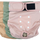 Grecle Washable Female Dog Diapers  Premium Reusable Diapers for Doggie in Heat  Highly Absorbent Dog Diapers Female for Pet Incontinence with Adjustable Snaps (Pink, L)