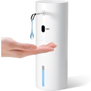 Touchless Automatic Soap Dispenser 15.2 oz, Stainless Steel Nozzle, 6 Adjustable Settings & 3rd Gen. Smart Sensor, Silent Hands-Free for Kitchen/Bathroom/ToiletWhite