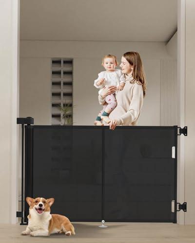 Miumoon 50 inch Retractable Baby Gates 34 inch Tall, Retractable Gate with Reinforced Strip Design to Prevent Crawling Through, Retractable Dog Gate for Stairs, Doorways, Hallways Miumoon 50 inch Retractable Baby Gates 34 inch Tall, Retractable Gate with Reinforced Strip Design to Prevent Crawling Through, Retractable Dog Gate for Stairs, Doorways, Hallways