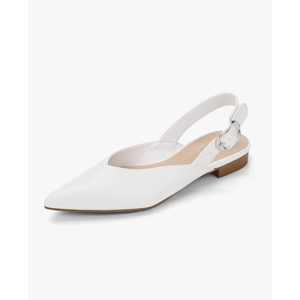 IDIFU Women's Flats Pointed Toe Slingback Dress Shoes for Women Comfortable Dressy Fashion Trendy Flat Shoes Work Bridal Wedding Office Cute Buckle Dress Flats 11 Size