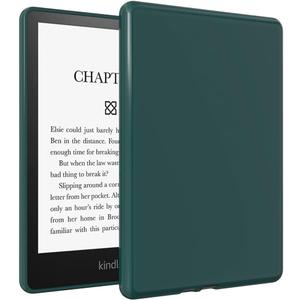Callyue Case for Kindle Paperwhite Case (Fits 11th Generation-2021 and 13th Generation-2023 and Kindle Paperwhite Signature Edition), Rubber Soft Skin Silicone Protective Cover, Dark Green