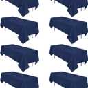 8 Pack Navy Blue Tablecloth 60 x 102 Inch Rectangular Tablecloths for 6 Foot Rectangle Tables, Wrinkle Resistant Blue Table Cloth Washable Polyester Fabric Table Covers for Party Wedding Banquet