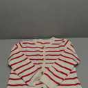 Old Money Aesthetic Clothing Y2K Striped Cardigan Sweater Women Trendy Knit Cropped Tops Gyaru Cottagecore Clothes (Red,Small)