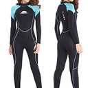 Xuker Wetsuit Women, 2mm Neoprene Long Sleeve Full Body Back Zip Wet Suit in Cold Water for Diving Surfing Snorkeling Kayaking Swimming Scuba Water Sports XS