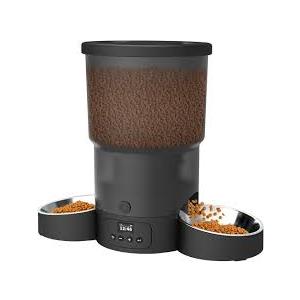 SURDY 3L Automatic Cat Feeder 2 Bowls, 2.4G/5G WiFi Smart Cat Food Automatic with App Control, Feeder for Cats/Dogs, Timed Pet Feeder Programmable 1-10 Meals, 10s Meal Call (5L)