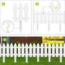 ELECLAND White Plastic Garden Fence with 22 Pieces, Picket Fence Edgings for Lawn, Flowerbeds, Plant Borders, Decorative Yard