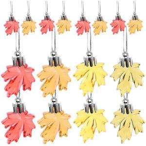 JOINPAYA Thanksgiving Maple Leaf Pendants 24Pcs Hanging Ornaments for Home and Restaurant Decor Autumn Harvest Window Decoration Pack of 2