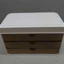 StorBin 3 Large Drawers Makeup Organizer - 5 Tier Bathroom Counter Organizers and Storage, Versatile Perfume Vanity Organizer, Ideal for Cosmetic, Large Skincare, Face Mask, Office Supplies, Amber