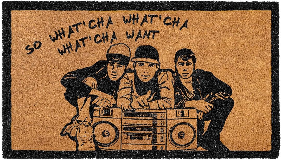 MAINEVENT What'cha Want Door Mat 30x17 Inch, Beasty Boys Welcome Mat for Covered Outdoor Area, Beasty Boys Door Mat, So Whatchawant Doormat, So Whatchawhatcha Want Doormat