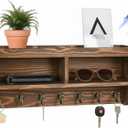 Colingmill Magnetic Key Holder for Wall Fridge Wooden Mail Organizer with 6 Key Hooks and Storage Box, for Fridge Apartment Essentials Dog Leash Holder Home Decor Rack Photo Album