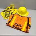 SATINIOR 20 Pcs Construction Dress up Supplies Kids Costume Including Tote Bag Vest Construction Hat for Kids Age 3-8