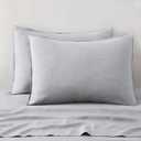 ATLINIA Linen Pillow Cases King Sham - 20 x 36 Inch Bed Pillow Protector Cover Set of 2 Bedding Cooling Neutral Pillowcase Shams Light Grey