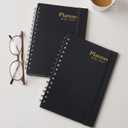 Daily Planner 2026-2027, 18-Month Weekly and Monthly Calendar Planner, January 2026 - June 2027, Planning Agenda Book with Laminated Tabs, Flexible Cover, 100GSM Thick Paper, A5 Size,Black