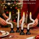 COOLWUFAN Window Candles with Remote Timer, 6 Pcs Flameless Taper Candles Battery Operated with Black Holder, Realistic LED Flickering Flame Dripless, Christmas Decorations Indoor for Home Party Fall