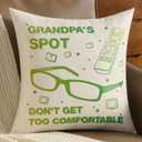 2 x FUTEI Grandpa Gifts,Grandpa'Spot Throw Pillow Covers 18x18 Inch Set of 1 Christmas Holiday Home Decor for Couch Bed Living Room