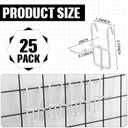 Moxweyeni 2 Inch Grid Wall Hooks 25 Pcs Gridwall Panel Hooks Store Garage Wall Mount Organizers Storage Grid Display Hangers for Retail, Craft Show, Home Setup, Customized Display(White)