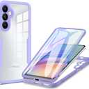 Samsung Galaxy S24 Plus Case, [Built-in Screen Protector] [Military Grade Shockproof] 360 Full Body Rugged Protective Case Cover for Samsung S24+ / S24 Plus.Full Purple