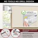 UNISHADES No Drill Top Down Bottom Up Roman Shades for Windows, 32" W x 64" H, Beige