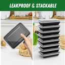 Dealusy 50 Pack (100-Piece) 28 oz Meal Prep Containers Reusable with Lids, Sturdy Leakproof & Food Safe, Microwave, Freezer, Dishwasher Safe Prep Containers, To Go Take Out Plastic Food Storage