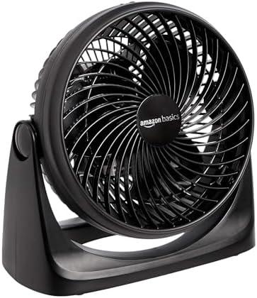 Amazon Basics Air Circulator Fan, Desk Fan for Bedroom, Home and Office, With 90-Degree Tilt Head, 3 Speed Settings, Lightweight (3 LBS), 35 Watts, Black, 11.1"W x 6.3"D x 10.9"H