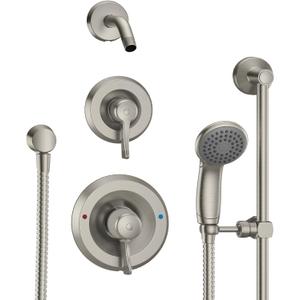 Moen Commercial Classic Brushed Nickel Posi-Temp Pressure Balancing Shower and Handshower Trim without Valves, Showerhead Sold Separately, T8342NHCBN