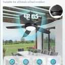 Fanbulous 42 Inch Waterproof Outdoor Ceiling Fan with Lights and Remote,IP65 Hanging Gazebo Fan with 3CCT 6-Speed DC Motor,Black Wet Rated Plug in Ceiling Fan with Cord for Patios Porch Pergola