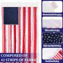 Deloky 2 Pcs 4th of July Rag American Flag Banner, 4 x 2.3 Ft Vintage Patriotic USA Flag Banner, Independence Day Retro American Flags Bunting for Outdoor Garden Yard Home Party Decoration