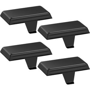 BlissfulTie Christmas Stocking Holders - Set of 4, Upgraded Weighted Stocking Hangers for Mantle, Sturdy (Black)