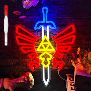 Sword Neon Sign Gamer Neon Signs for Wall Decor Gaming Room Decor LOZ Gifts Master Sword LED Sign Room Decor Neon Light up Sign for Bedroom Boys
