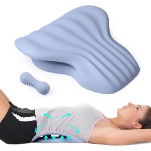 RESTCLOUD Back Stretcher for Back Pain Relief, Lower Back Stretcher Back Stretching Cushion, Lumbar Stretcher Device Helps with Spinal Stenosis Herniated Disc Sciatica Nerve (Haze Blue)