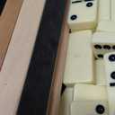 Jumbo Dominos Set for Adults with 4 Wooden Racks/Trays, Double 6 Dominoes Travel Set with Portable Case Double Six Dominoes Set with 4 Tiles Holders, 28 Tiles Dominos Set for Family Board Games