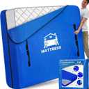 Mattress Bags for Moving, BETU Mattress Protector Waterproof Mattress Cover Full Size Storage Bags with 8 Heavy-Duty Handles and Zipper for Bed Extra Thick Large Reusable (77"x57"x15" Blue)