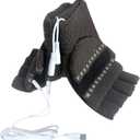 Women's & Men's USB Heated Gloves Mitten Full & Half Fingerless Winter Hands Warmer Laptop Gloves (New Black)