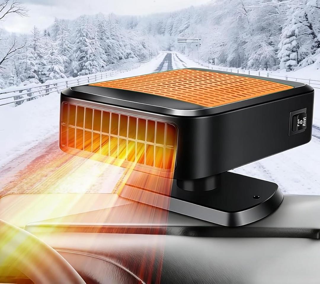 Car Heaters for Vehicle,12V Car Heater that Plugs into Cigarette Lighter,200W Fast Heating Car Defroster Windshield Heater (Orange)