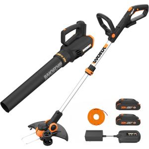 WORX 20V 12" Cordless String Trimmer & 360CFM Leaf Blower Kit, WG928, 20V GT 3.0 Trimmer / Edger + Turbine Blower