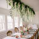 CISDUEO 2 Pcs Wisteria Hanging Flowers Wisteria Flowers Vine Garland Wedding Arch Decoration White Artificial Wisteria Vines Hanging Flower Vines Silk for Party Garden Home Table Backdrop 6 Feet