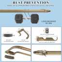 Double Curtain Rods, Wrap Around Curtain Rod for Windows, Internal Splicing 1'' Front and 5/8'' Back Adjustable Curtain Rod with Aluminum Finials and Brackets (Antique Bronze, 28-120")