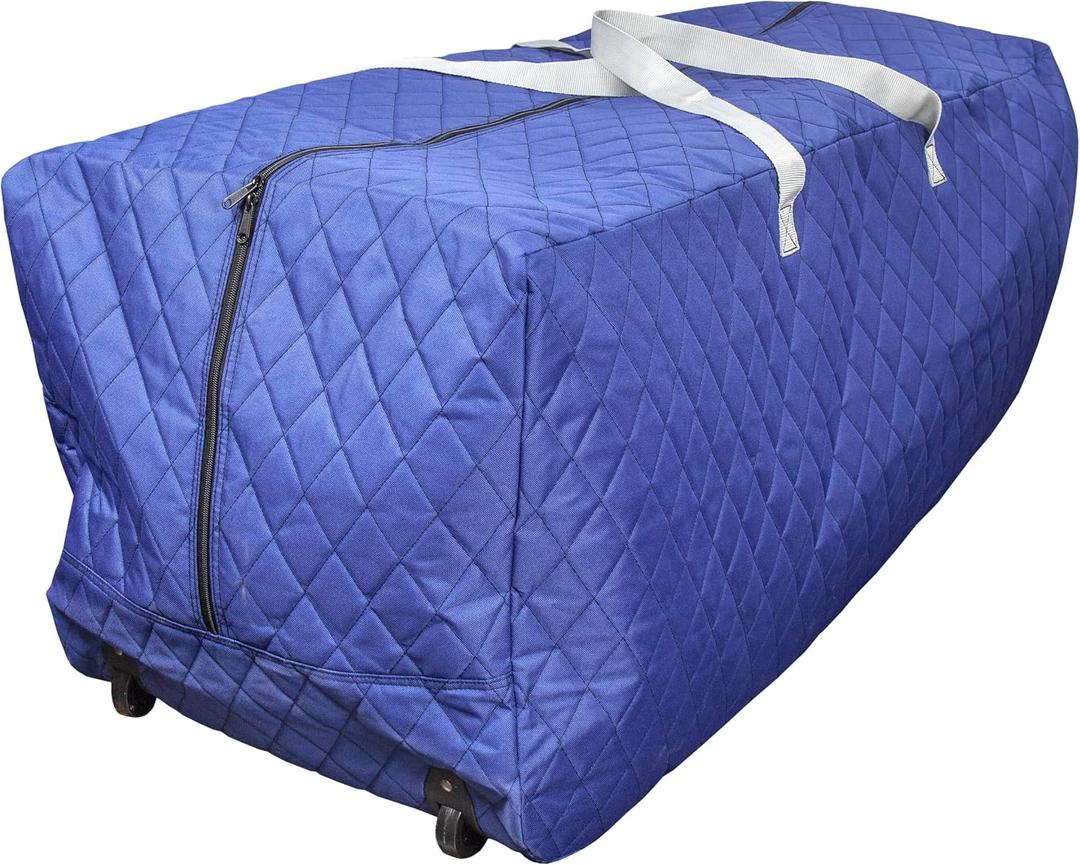 Extra Large (75 Gallon) Heavy Duty Rolling Blue Duffle Bag Quilted, Durable Moving & Storage Bag with Wheels for Dorm, Holiday, Travel or Seasonal Use by Simple Living Solutions