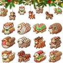 36PCS Wooden Gingerbread Animal Christmas Ornaments - 12 Unique Cookie-Inspired Designs for Tree & Holiday Decor