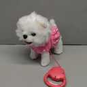 Hopearl Walking Pomeranian Interactive Electronic Pet Dog Toy Remote Control Leash Animated Puppy Nodding Barking Wagging Tail Gifts for Toddlers Birthday, White, 10''