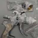 Zeinlenx HVLP Spray Gun with 10Pcs 600ML Disposable Paint Cups, 4 Nozzles, 1.4/ 1.7/ 2.0/ 2.5mm, Automotive Gravity Feed Paint Spray Gun Kit with Air Compressor Regulator for Auto (Gold)